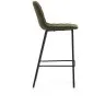Полубарный стул Zunilda темно-зеленого цвета и стальной синели с матовой черной отделкой