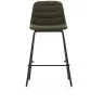 Полубарный стул Zunilda темно-зеленого цвета и стальной синели с матовой черной отделкой