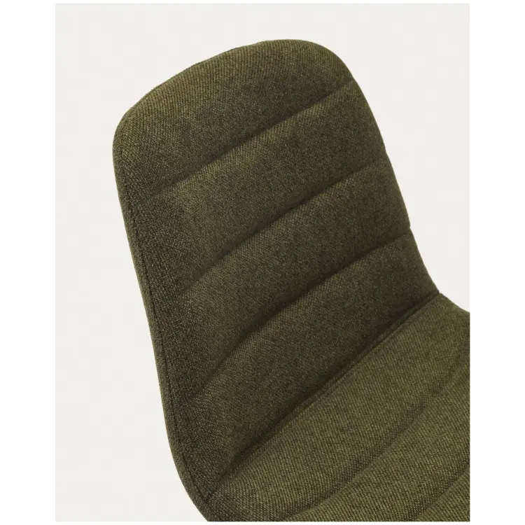 Полубарный стул Zunilda темно-зеленого цвета и стальной синели с матовой черной отделкой