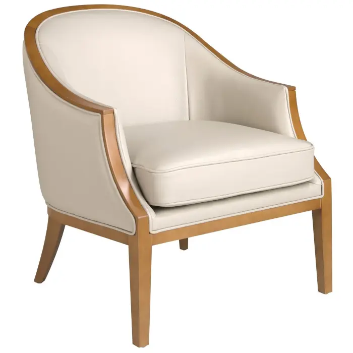 Кресло 5127/A856-T541011 из светло-серой кожи