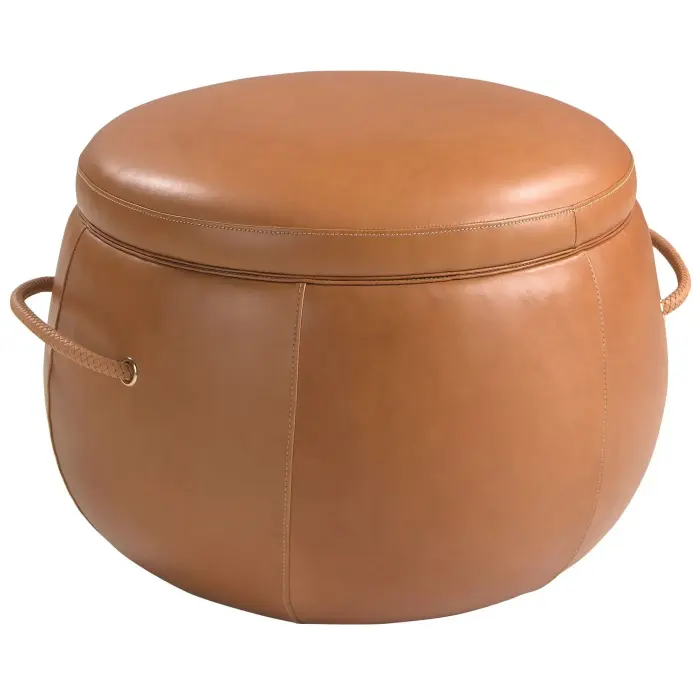 Пуф из кожи цвета Camel 5171