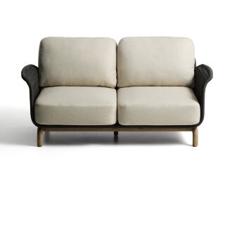 Уличный диван Alipa из акации и темно-серой веревки 165 см