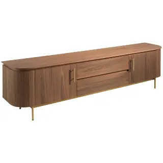 Тумба под ТВ 3227/413F из орехового дерева и золотистой стали