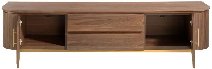 Тумба под ТВ 3227/413F из орехового дерева и золотистой стали