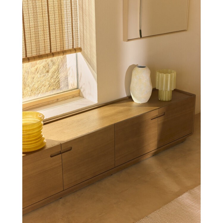 Тумба под ТВ Arelida из дубового шпона и массива дуба светло-коричневаф, 200 x 44 см