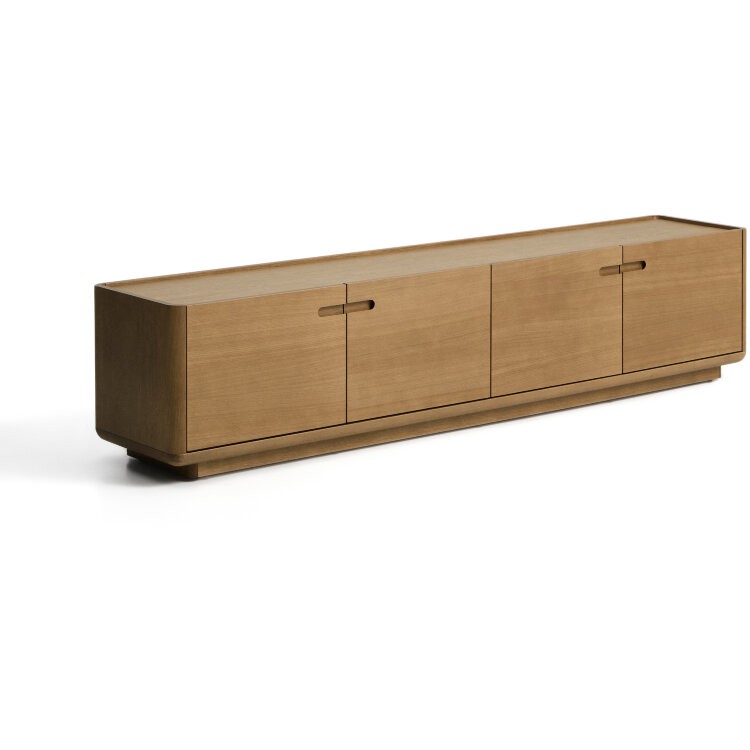 Тумба под ТВ Arelida из дубового шпона и массива дуба светло-коричневаф, 200 x 44 см