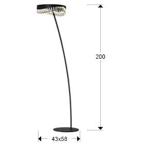 Торшер Selene черный/прозрачный