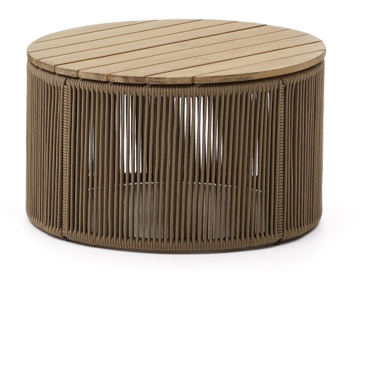 Dandara Журнальный столик из стали и бежевого шнура 60 см