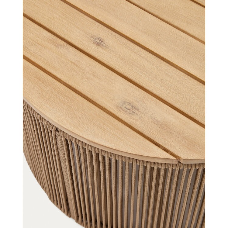 Dandara Журнальный столик из стали и бежевого шнура 60 см