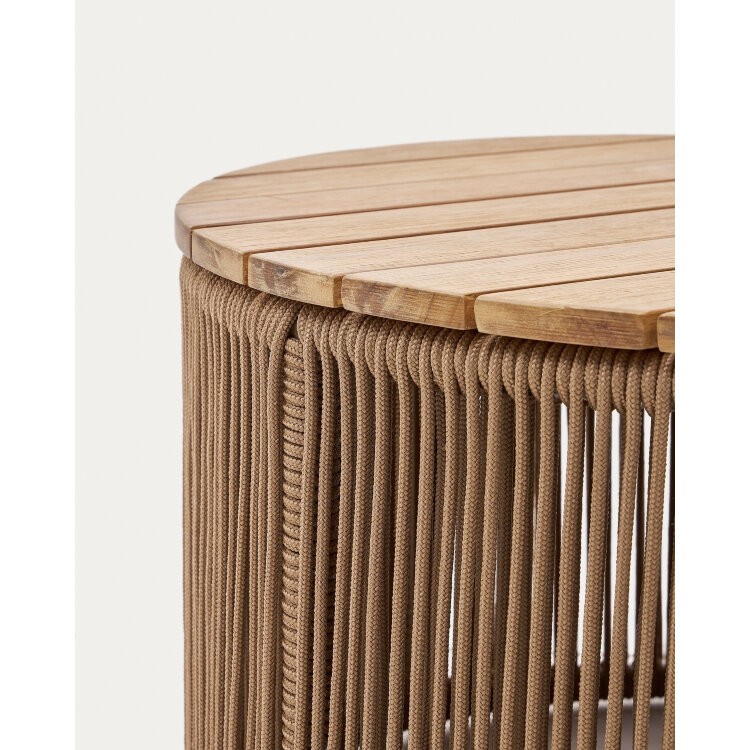 Dandara Журнальный столик из стали и бежевого шнура 60 см