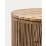 Dandara Журнальный столик из стали и бежевого шнура 60 см
