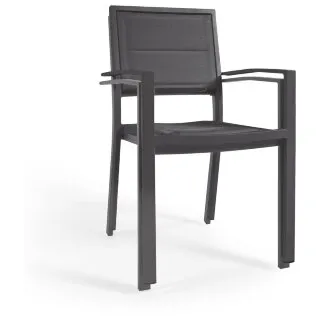 Sirley Садовый стул из алюминия и черного текстиля