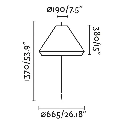 Уличный торшер Saigon с шипом 1M C70 цвета охры