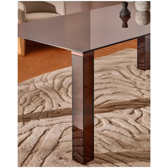 Стол Adularia из коричневого закаленного стекла 160 x 90 см
