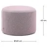 Пуф Kaeli фиолетовый со съемным чехлом Ø60 см