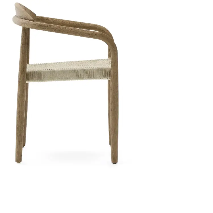Уличный стул Nina из 100% массива акации и веревки цвета экрю