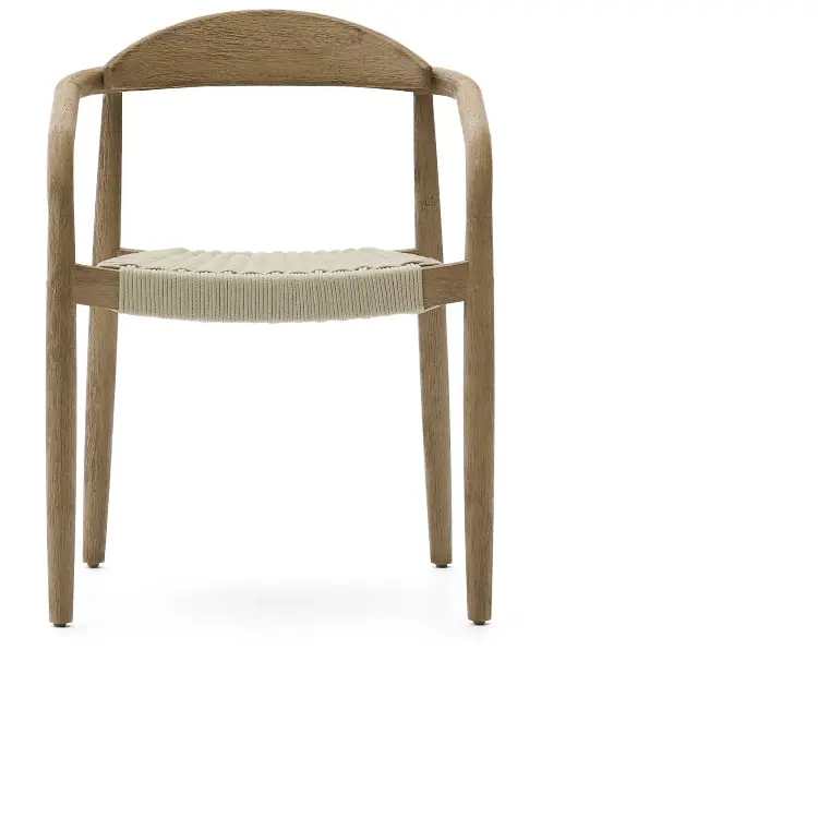 Уличный стул Nina из 100% массива акации и веревки цвета экрю