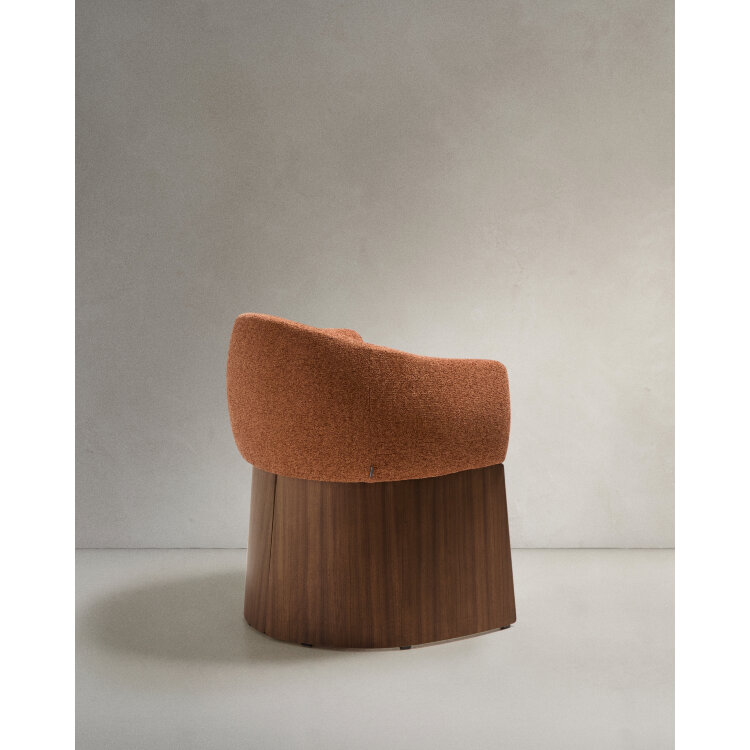 Стул Bosca из терракотовой синели и шпона ореха