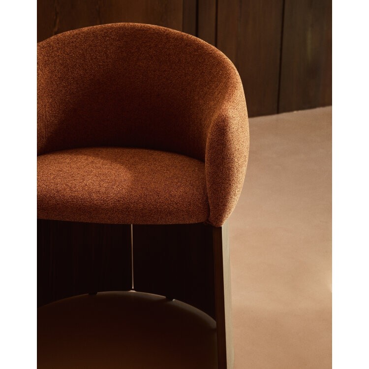 Стул Bosca из терракотовой синели и шпона ореха