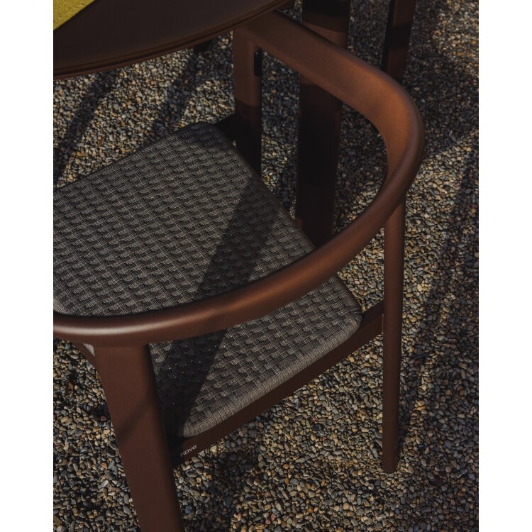 Уличный стул Erice из алюминия и шнура коричневого цвета