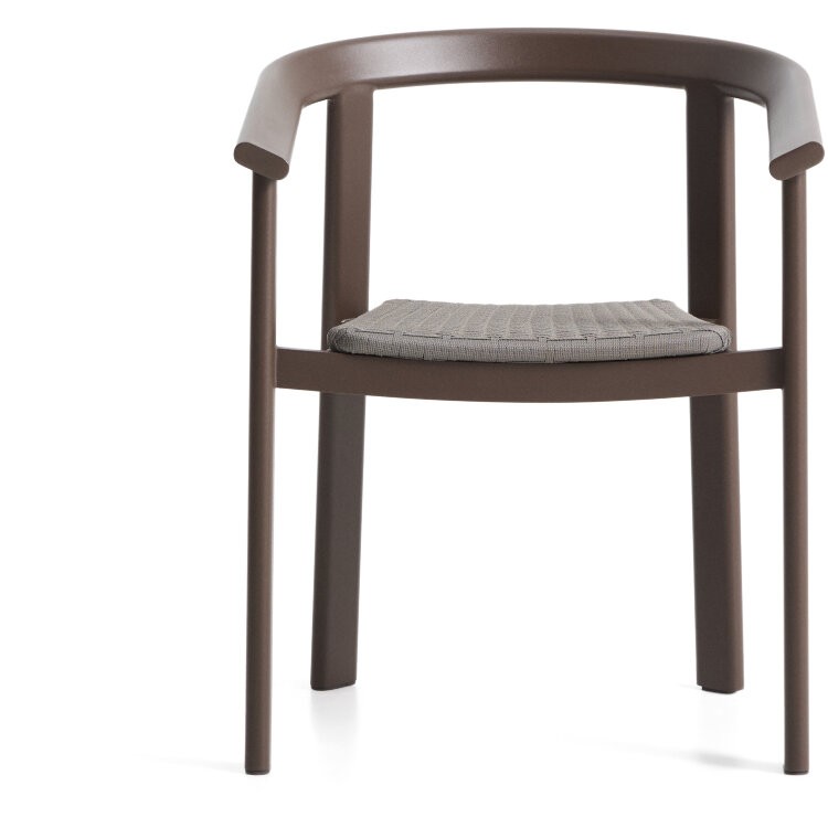 Уличный стул Erice из алюминия и шнура коричневого цвета