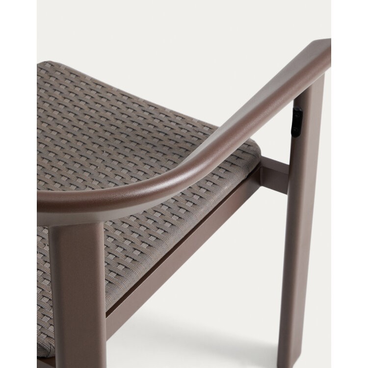 Уличный стул Erice из алюминия и шнура коричневого цвета