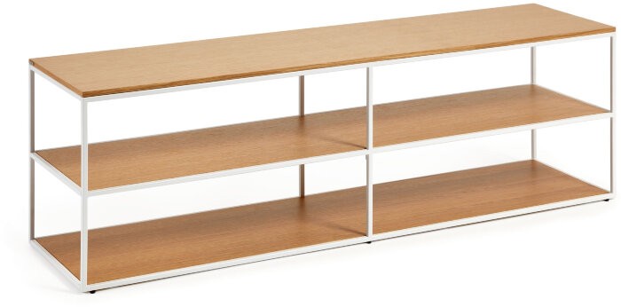 Yoana Тумба под TV из дубового шпона и белого металла 160 x 50 см