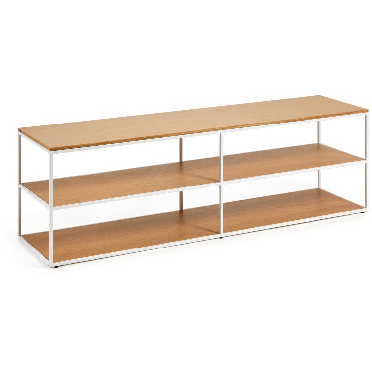 Yoana Тумба под TV из дубового шпона и белого металла 160 x 50 см