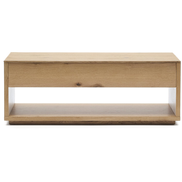 Подъемный журнальный столик Alguema из дубового шпона с натуральной отделкой 120 x 60 см