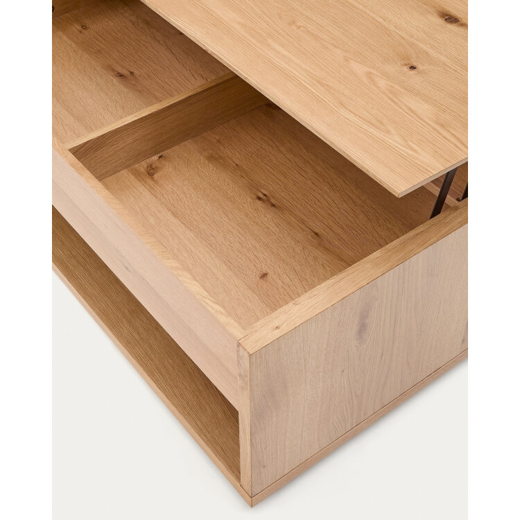 Подъемный журнальный столик Alguema из дубового шпона с натуральной отделкой 120 x 60 см