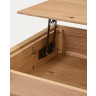 Подъемный журнальный столик Alguema из дубового шпона с натуральной отделкой 120 x 60 см
