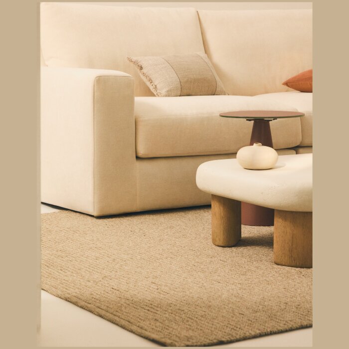 Alea 5-местный модульный угловой диван со съемным чехлом из шенилла цвета экрю 310 x 310 см