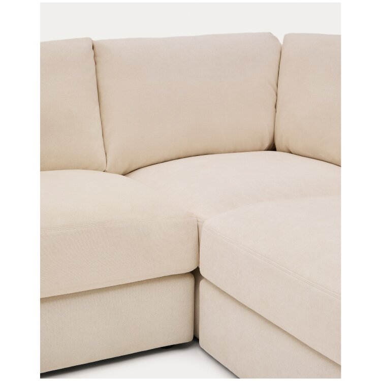 Alea 5-местный модульный угловой диван со съемным чехлом из шенилла цвета экрю 310 x 310 см