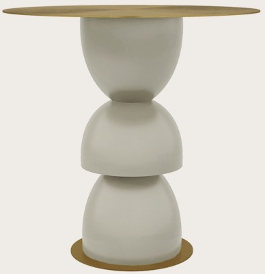 Столик Metric с круглой столешницей, латунный металл, бежевый