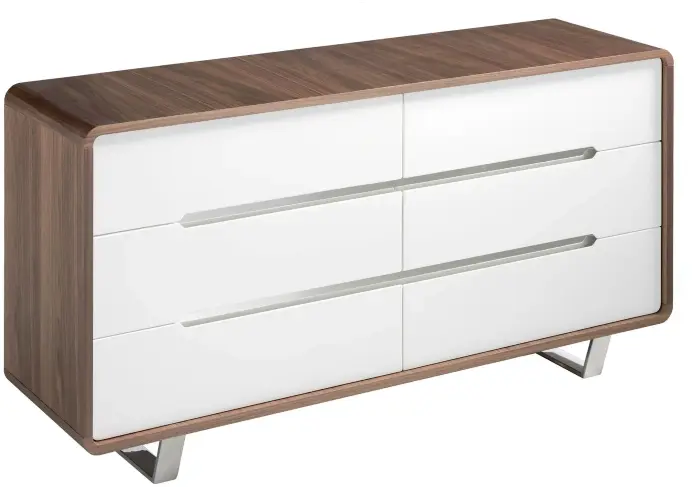 Комод из орехового дерева с белыми ящиками 136-C /7106