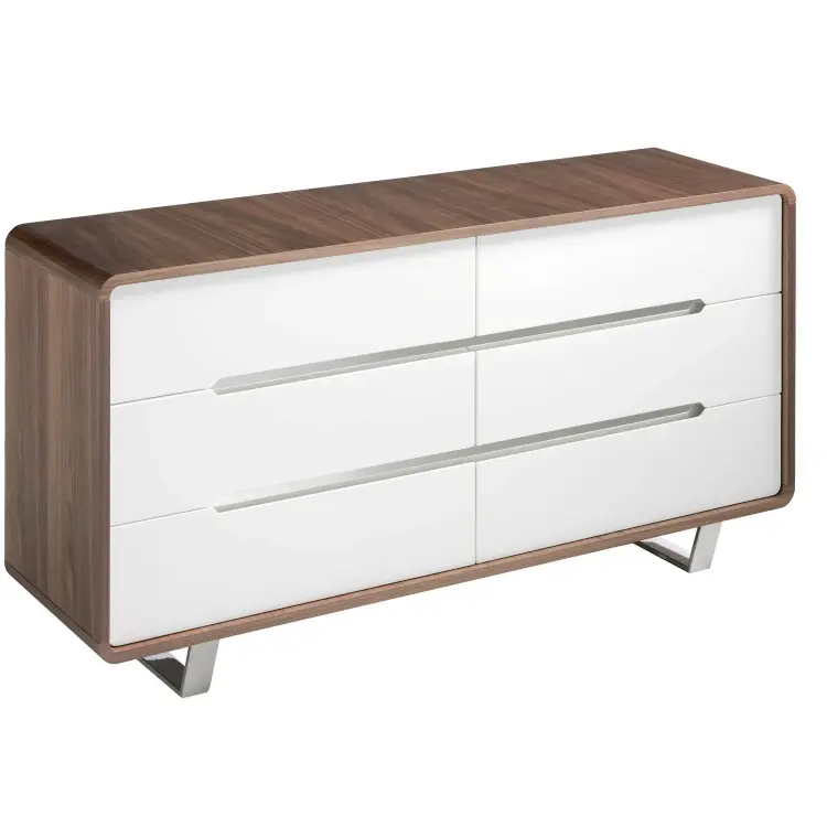 Комод из орехового дерева с белыми ящиками 136-C /7106