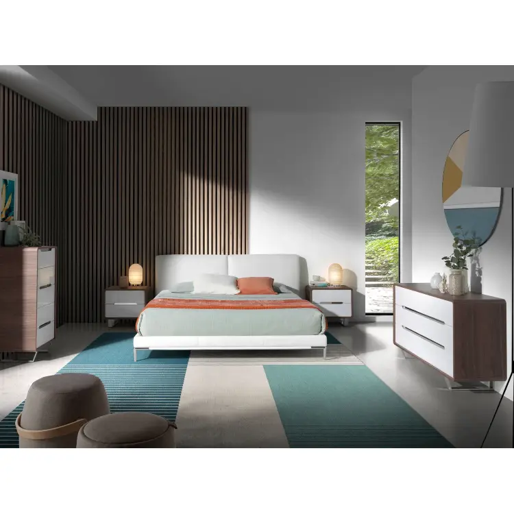 Комод из орехового дерева с белыми ящиками 136-C /7106