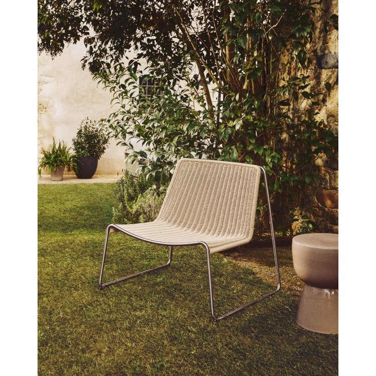 Уличное кресло Tavari из бежевой веревки и стали