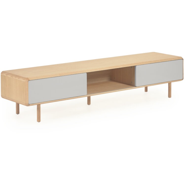 Тумба под ТВ Anielle из массива и шпона ясеня с двумя дверцами 180 x 39 см