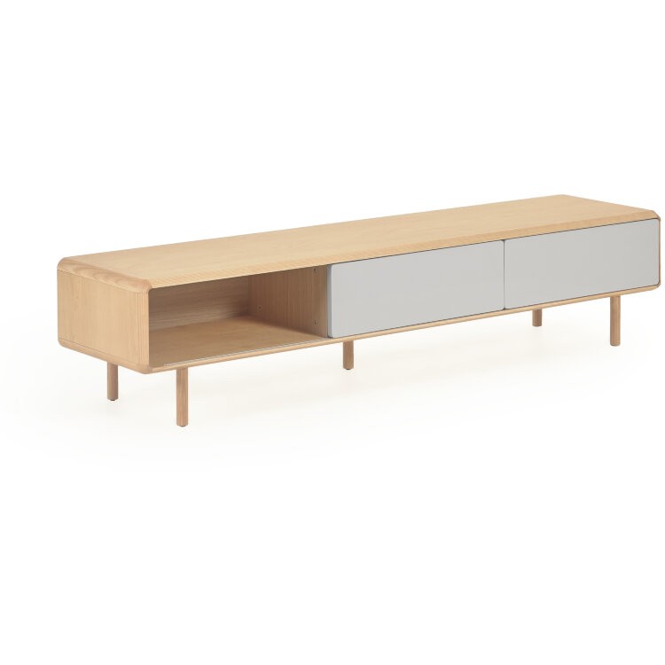 Тумба под ТВ Anielle из массива и шпона ясеня с двумя дверцами 180 x 39 см