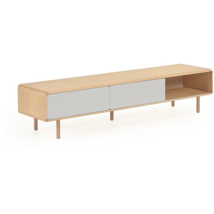 Тумба под ТВ Anielle из массива и шпона ясеня с двумя дверцами 180 x 39 см