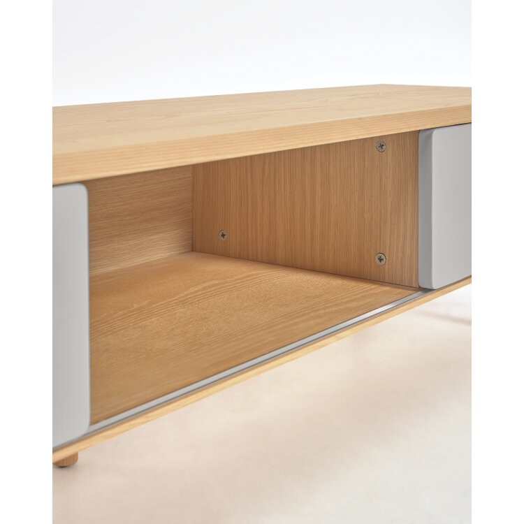 Тумба под ТВ Anielle из массива и шпона ясеня с двумя дверцами 180 x 39 см