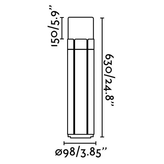 Ландшафтный светильник Tram темно-серый 63 см