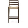 Полубарный стул Analy из массива дуба в отделке орех и веревочным сиденьем 65 см