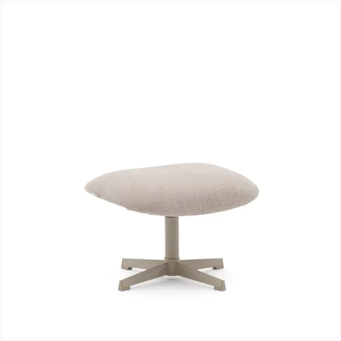 Jaspe Вращающийся пуф бежевого цвета с серой отделкой металла