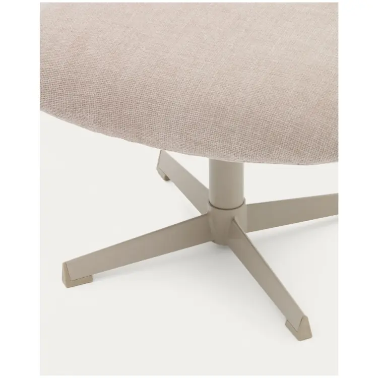 Jaspe Вращающийся пуф бежевого цвета с серой отделкой металла