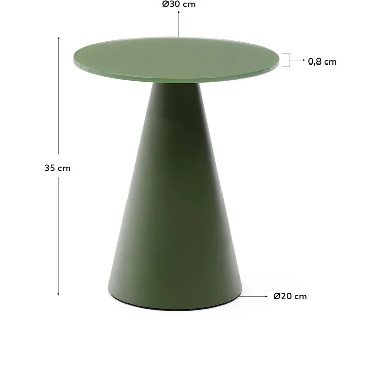Журнальный столик Wilshire из стекла и стали зеленый Ø30cm