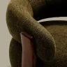 Granite Кресло из зеленого шенилла и массива ясеня в отделке орех