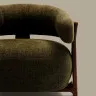 Granite Кресло из зеленого шенилла и массива ясеня в отделке орех