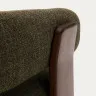 Granite Кресло из зеленого шенилла и массива ясеня в отделке орех